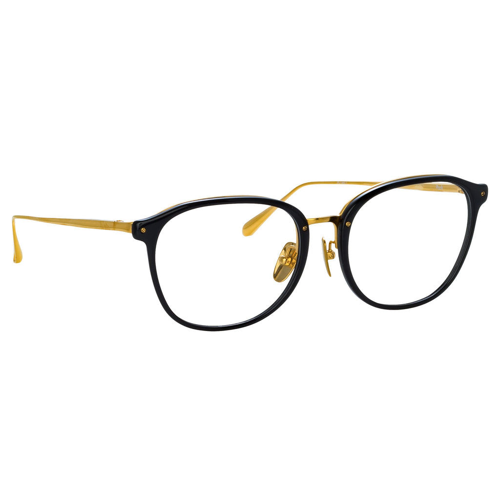 Park Optical D Frame In Black And Yellow Gold Linda Farrow U S