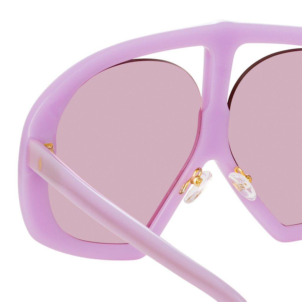 The Attico Ibiza Aviator Sunglasses in Pink by LINDA FARROW