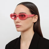 The Attico Irene Angular Sunglasses in Coral