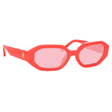 The Attico Irene Angular Sunglasses in Coral