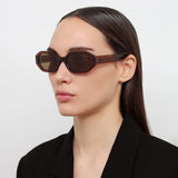 The Attico Irene Angular Sunglasses in Brown