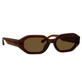 The Attico Irene Angular Sunglasses in Brown