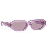 The Attico Irene Angular Sunglasses in Pink