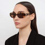 The Attico Irene Angular Sunglasses in Tortoiseshell and Brown