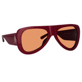 The Attico Edie Aviator Sunglasses in Bordeaux