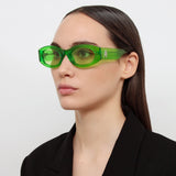 The Attico Berta Oval Sunglasses in Green