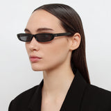 The Attico Thea Angular Sunglasses in Black