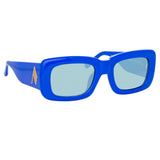 The Attico Marfa Rectangular Sunglasses in Electric Blue