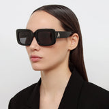 The Attico Jorja Rectangular Sunglasses in Black