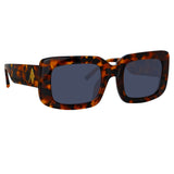 The Attico Jorja Rectangular Sunglasses in Tortoiseshell