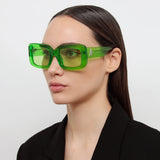 The Attico Jorja Rectangular Sunglasses in Green