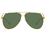 Telma Aviator Sunglasses in Yellow Gold