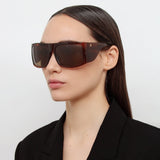 The Attico Andre Oversized Sunglasses in Brown