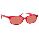 The Attico Gigi Rectangular Sunglasses in Red