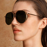 Torino Aviator Sunglasses in Yellow Gold