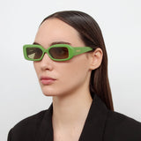 Rond Rectangular Sunglasses in Jade Green by Jacquemus