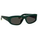 Pilota D-Frame Sunglasses in Green by Jacquemus