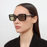 Spiaggia Angular Sunglasses in Black by Jacquemus