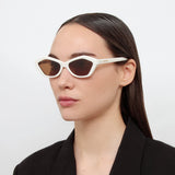 Bambino Angular Sunglasses in White by Jacquemus