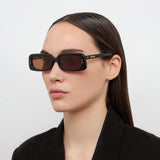 Azzurro Rectangular Sunglasses in Black by Jacquemus