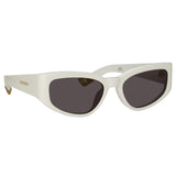 Gala Cat Eye Sunglasses in White by Jacquemus