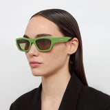 Meridiano D-Frame Sunglasses in Jade Green by Jacquemus