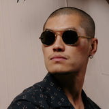 Jimi Oval Sunglasses in Yellow Gold