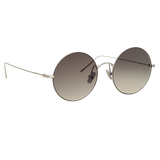 Zaha Round Sunglasses in White Gold