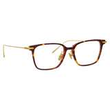 Gehry Rectangular Optical A Frame in Tortoiseshell and Yellow Gold