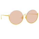 Olivia Round Sunglasses in Light Gold