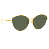 Ella Cat Eye Sunglasses in Yellow Gold