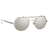 Jimi Oval Sunglasses in White Gold