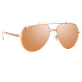 Newman Aviator Sunglasses in Rose Gold