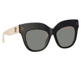 Dunaway Oversized Sunglasses in Black and Cream