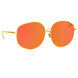 Marisa Oversized Sunglasses in Yellow Gold and Red