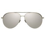 Roberts Aviator Sunglasses in White Gold and Platinum