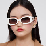 Lola Rectangular Sunglasses in White