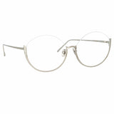 Rae Cat Eye Optical Frame in White Gold