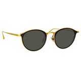 Luis Oval Sunglasses in Yellow Gold and Black