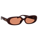 Cara Oval Sunglasses in Brown