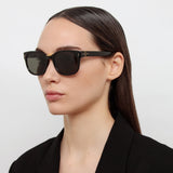 Cedric Rectangular Sunglasses in Black and Grey