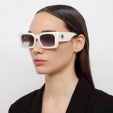 Nieve Rectangular Sunglasses in White