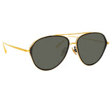 Noa Aviator Sunglasses in Yellow Gold