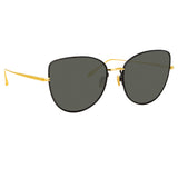 Eloise Cat Eye Sunglasses in Yellow Gold