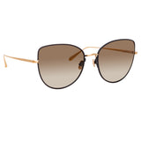 Eloise Cat Eye Sunglasses in Rose Gold