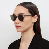 Milo Square Sunglasses in Nickel and Rose Gold