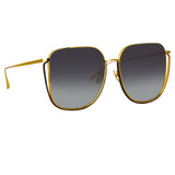 Camry Oversized Sunglasses in Yellow Gold