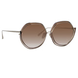 Aspen Hexagon Sunglasses in Metallic Brown