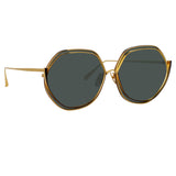 Aspen Hexagon Sunglasses in Yellow Gold