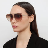 Gabriel Oversized Sunglasses in Light Gold